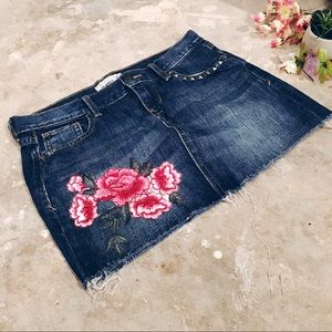 Denim Miniskirt, Rose Patch Old Navy